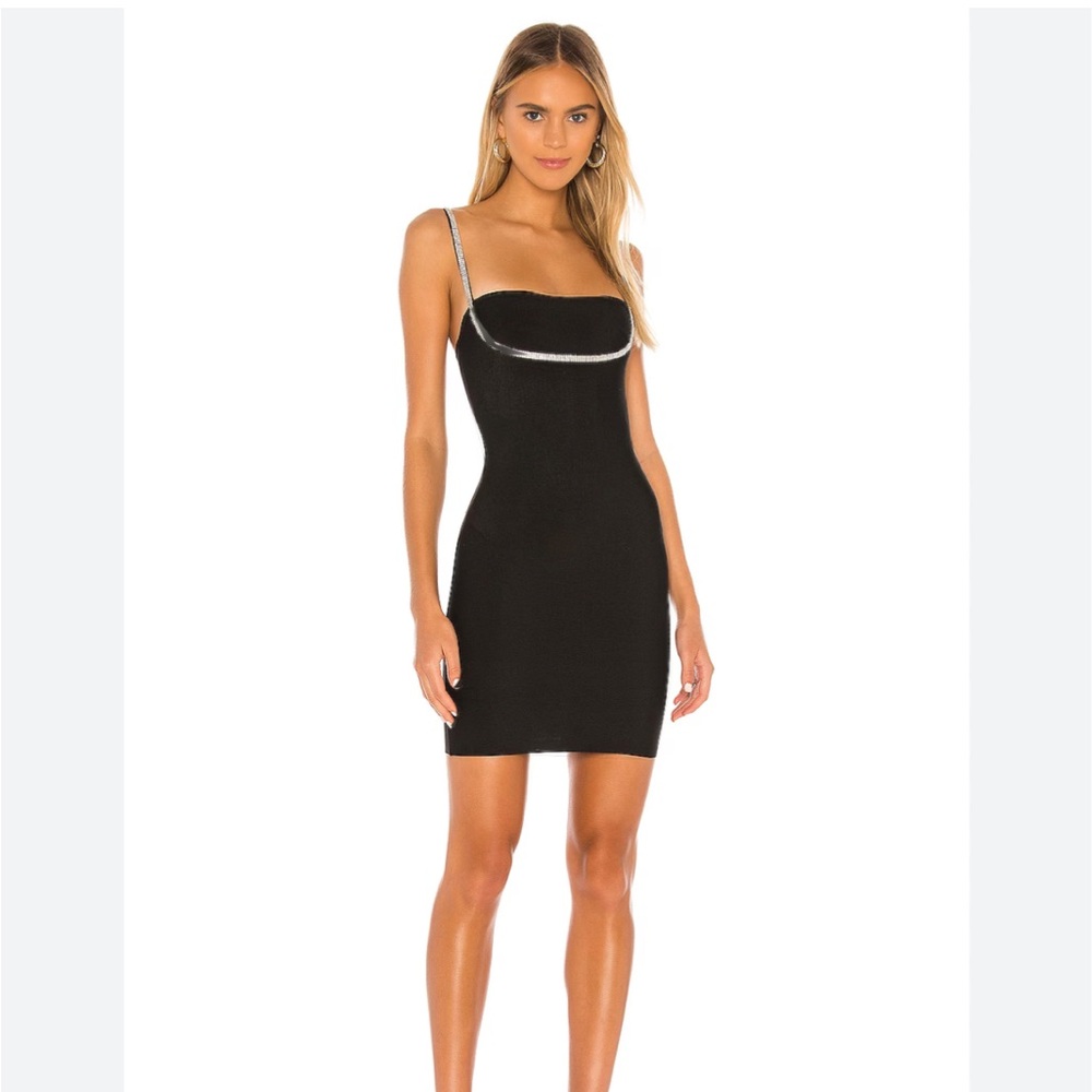 Superdown pollie black bodycon mini dress